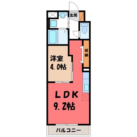 宇都宮駅 徒歩13分 3階の物件間取画像